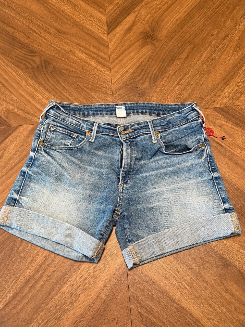 True Religion Classic Blue Denim Roll-Cuff Women’s Shorts